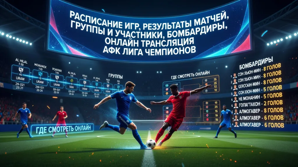 АФК Лига чемпионов: расписание игр, результаты матчей, группы, бомбардиры и где смотреть онлайн